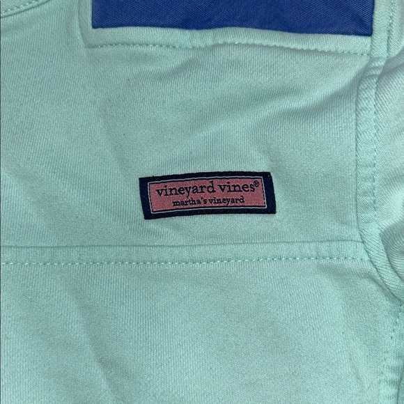 Vineyard Vines Mint & Blue Quarter-Zip Pullover Women’s Shep Sweatshirt Sz Small - Picture 4 of 12